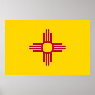 Ingelijste print met vlag van New Mexico, VS.