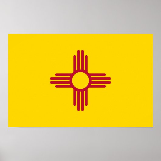 Ingelijste print met vlag van New Mexico, VS. (Voorkant)