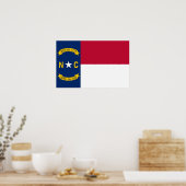 Ingelijste print met vlag van North Carolina, U.S. (Keuken)