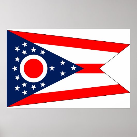 Ingelijste print met vlag van Ohio, V.S.A. (Voorkant)