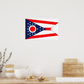 Ingelijste print met vlag van Ohio, V.S.A. (Keuken)