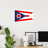 Ingelijste print met vlag van Ohio, V.S.A. (Thuiskantoor)