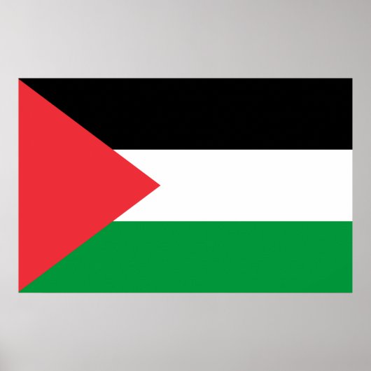Ingelijste print met Vlag van Palestina (Voorkant)