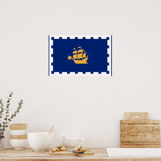 Ingelijste print met vlag van Quebec City, Canada (Keuken)