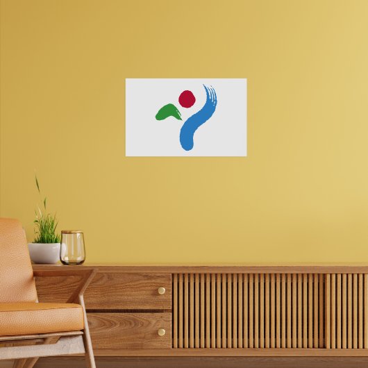 Ingelijste print met vlag van Seoul (Woonkamer 2)