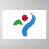 Ingelijste print met vlag van Seoul (Voorkant)