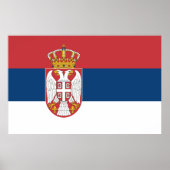 Ingelijste print met Vlag van Servië (Voorkant)