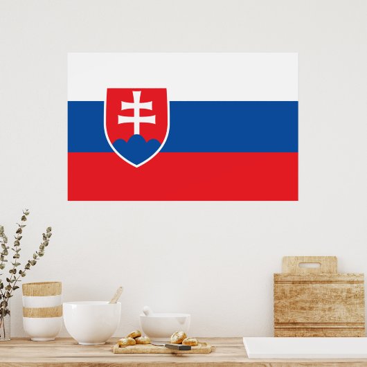 Ingelijste print met Vlag van Slowakije (Keuken)