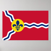 Ingelijste print met Vlag van St. Louis, Missouri (Voorkant)