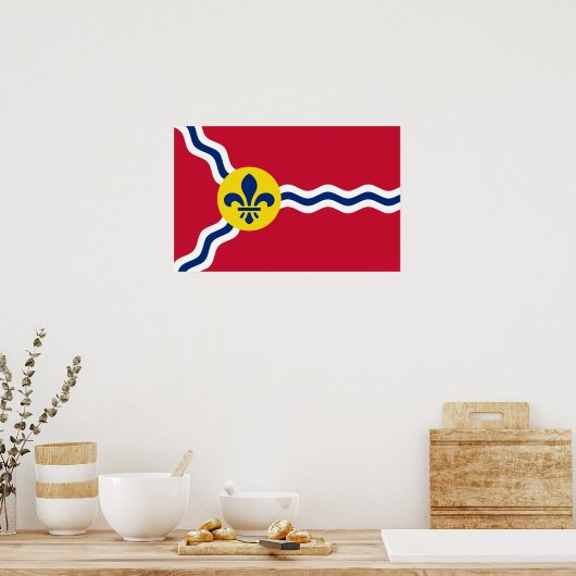 Ingelijste print met Vlag van St. Louis, Missouri (Keuken)