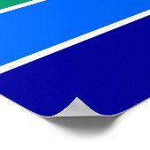 Ingelijste print met Vlag van St. Petersburg (Hoek)