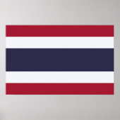 Ingelijste print met vlag van Thailand (Voorkant)