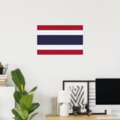 Ingelijste print met vlag van Thailand (Thuiskantoor)