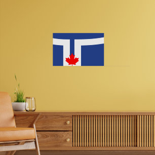 Ingelijste print met vlag van Toronto, Ontario