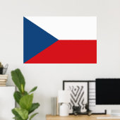 Ingelijste print met Vlag van Tsjechië (Thuiskantoor)