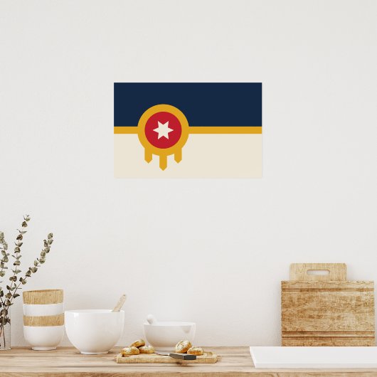 Ingelijste print met Vlag van Tulsa, Oklahoma (Keuken)