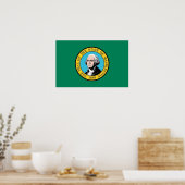 Ingelijste print met vlag van Washington, U.S.A. (Keuken)