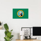 Ingelijste print met vlag van Washington, U.S.A. (Thuiskantoor)