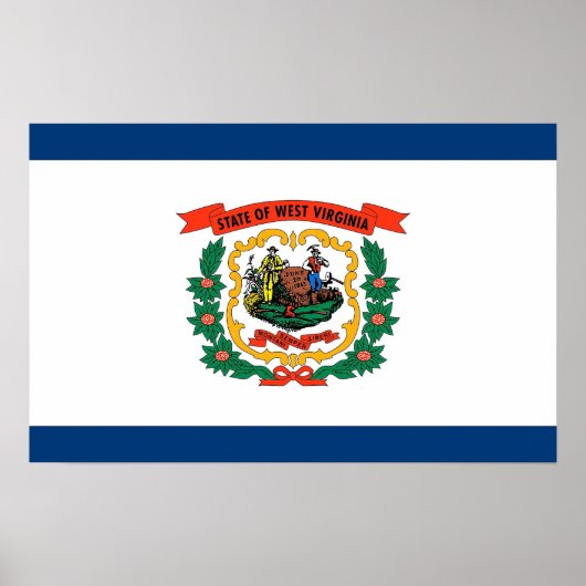 Ingelijste print met vlag van West Virginia, U.S.A (Voorkant)