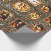Ingelijste Renaissance Art Gallery Antiek Script Cadeaupapier (Hoek)