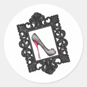 Ingelijste Reptiel Stiletto Logo Ronde Sticker