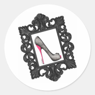 Ingelijste Reptiel Stiletto Logo Ronde Sticker