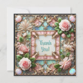  ingelijste Rozen Bedankt Korting Kaart (Voorkant)
