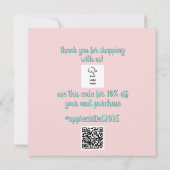  ingelijste Rozen Bedankt Korting Kaart (Achterkant)