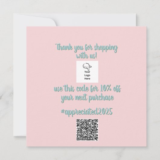  ingelijste Rozen Bedankt Korting Kaart (Achterkant)