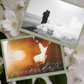 Ingelijste Sage Groene QR Code Fotokalligrafie Save The Date