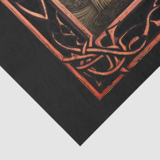 Ingelijste Schilderachtig Gotische Bloemen Decoupa Tissuepapier (Detail)