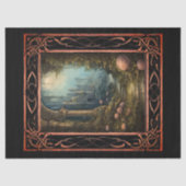 Ingelijste Schilderachtig Gotische Bloemen Decoupa Tissuepapier (Voorkant)