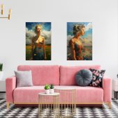Ingelijste schilderij van een vrouw buiten muurkunst sets (Woonkamer)