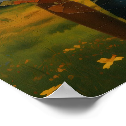 Ingelijste schilderij van een vrouw buiten poster (Hoek)