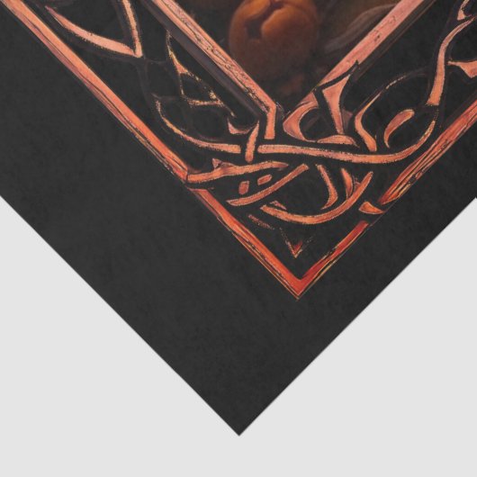 Ingelijste Spooky Halloween Decoupage Tissuepapier (Detail)