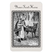 Ingelijste Tekening Kleine Rode Rijden Hood Wolf B Magneet (Verticaal)