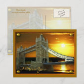 Ingelijste Tower Bridge Sunshine Briefkaart (Voorkant / Achterkant)