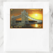 Ingelijste Tower Bridge Sunshine Rechthoekige Sticker (Tas)