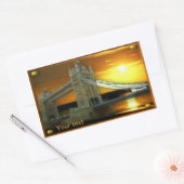 Ingelijste Tower Bridge Sunshine Rechthoekige Sticker (Envelop)