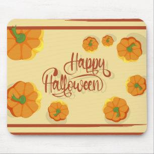 Ingelijste wenskaart Happy Halloween-typografie Muismat