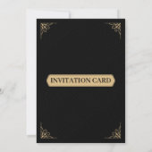 Ingelijste Zwart en Goud Moslim Islamitische Bruil Kaart (Achterkant)