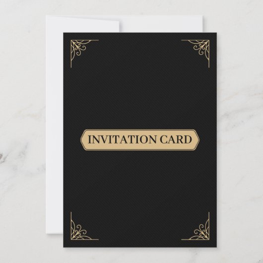 Ingelijste Zwart en Goud Moslim Islamitische Bruil Kaart (Achterkant)
