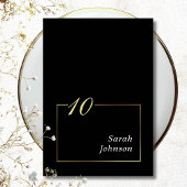 Ingelijste Zwart Wit Goud Elegant Script Minimal Kaart