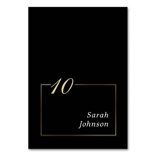 Ingelijste Zwart Wit Goud Elegant Script Minimal Kaart (Voorkant)