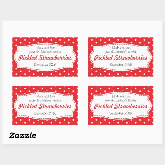 Ingemaakte Aardbei of jam voedseletiket sticker (Vel)