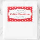 Ingemaakte Aardbei of jam voedseletiket sticker (Tas)