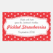 Ingemaakte Aardbei of jam voedseletiket sticker (Voorkant)