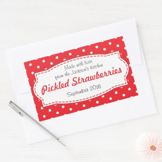 Ingemaakte Aardbei of jam voedseletiket sticker (Envelop)