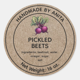 Ingemaakte bieten potje label kraft ontwerp