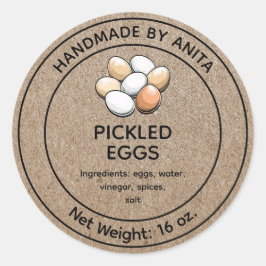 Ingemaakte Eieren Jar Label Kraft Paper Theme Desi